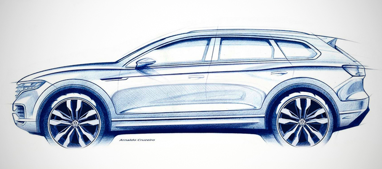 Volkswagen показала тизер «третьего» Touareg